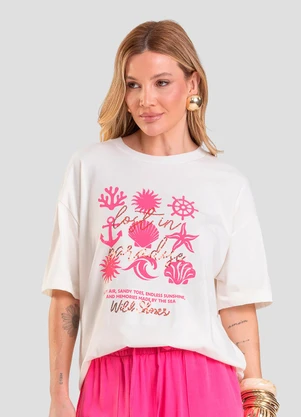 Dianna - T-Shirt Oversized Feminina Bege - DIANNA