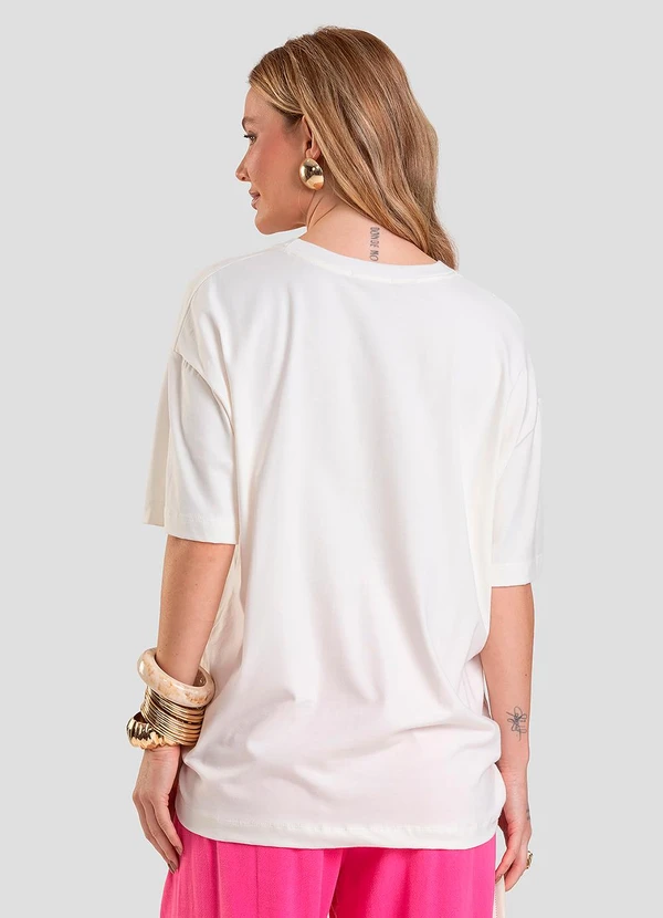 Dianna - T-Shirt Oversized Feminina Bege 2