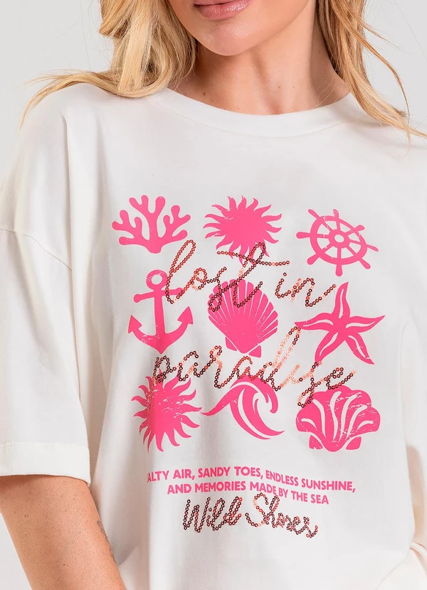 Dianna - T-Shirt Oversized Feminina Bege 4