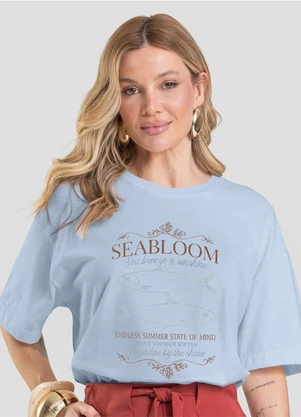 Dianna - T- Shirt Oversized Feminina Estampada Azul - DIANNA