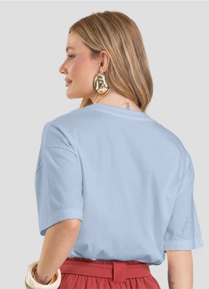 Dianna - T- Shirt Oversized Feminina Estampada Azul - DIANNA