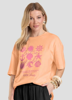 Dianna - T-Shirt Oversized Feminina Laranja - DIANNA
