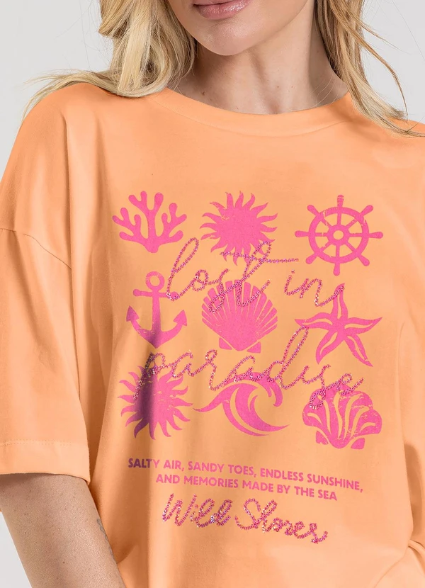 Dianna - T-Shirt Oversized Feminina Laranja 4