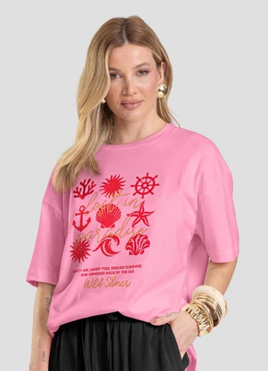 Dianna - T-Shirt Oversized Feminina Rosa - DIANNA