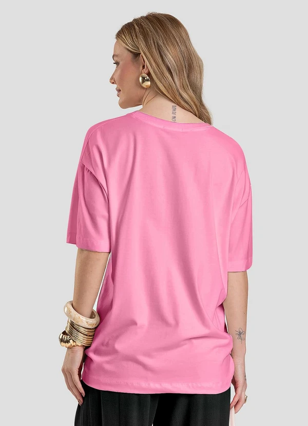 Dianna - T-Shirt Oversized Feminina Rosa 2