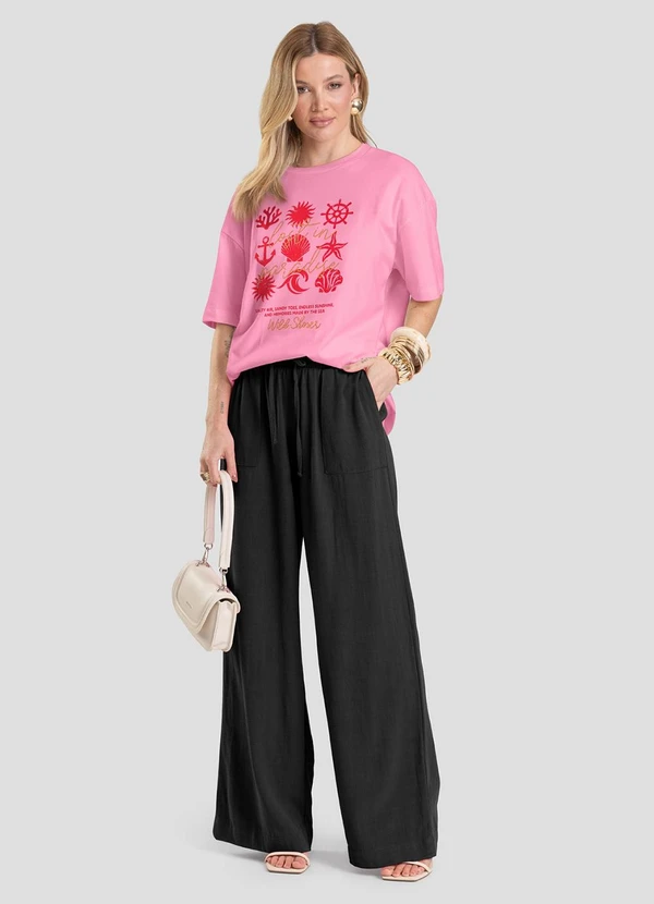 Dianna - T-Shirt Oversized Feminina Rosa 3