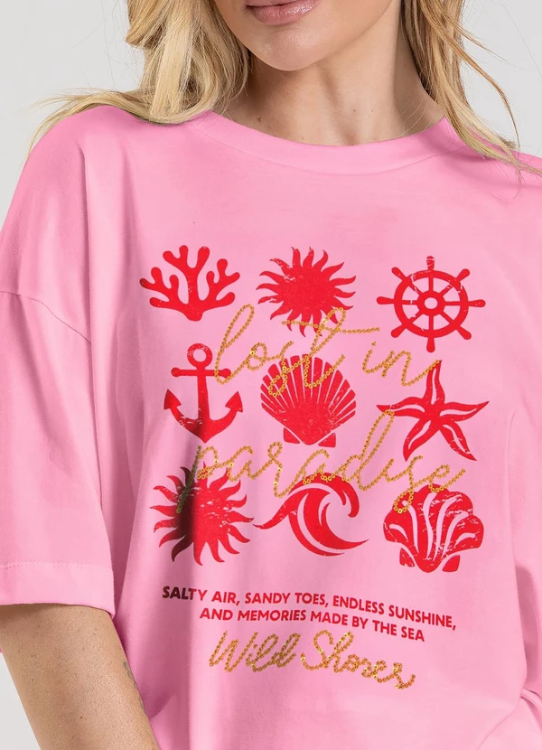 Dianna - T-Shirt Oversized Feminina Rosa 4