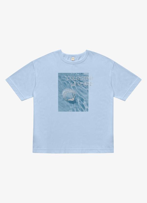 Rovitex - T- Shirt Overzised Meia Malha Feminina Azul