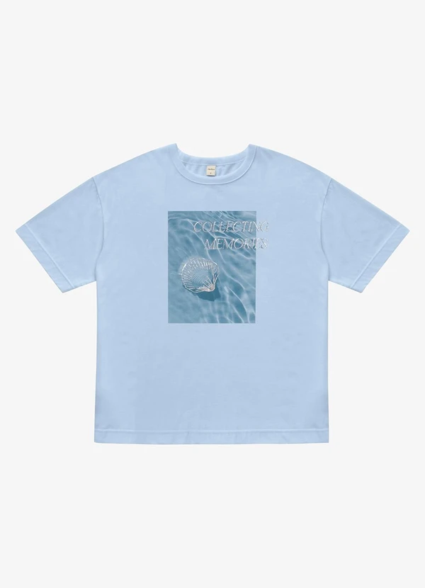 Rovitex - T- Shirt Overzised Meia Malha Feminina Azul 1