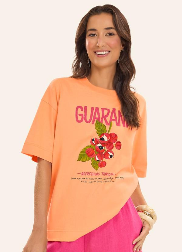 Rovitex - T- Shirt Overzised Meia Malha Feminina Laranja 1