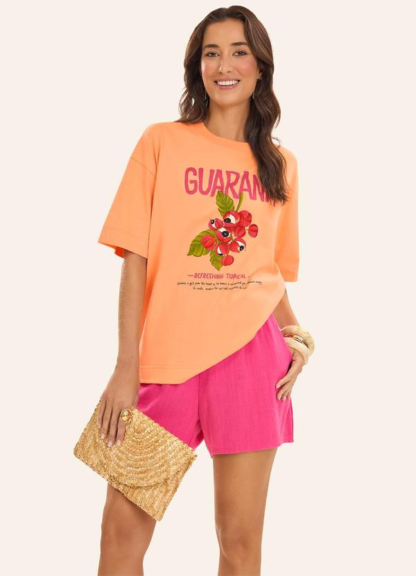 Rovitex - T- Shirt Overzised Meia Malha Feminina Laranja 2