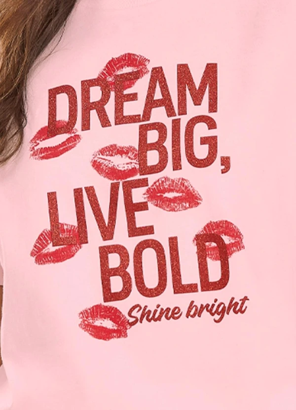 Rovitex - T- Shirt Overzised Meia Malha Feminina Rosa 3