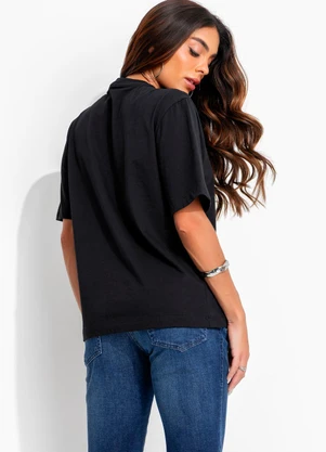 John John - T-Shirt Party Girl Jj Preto - JOHN JOHN