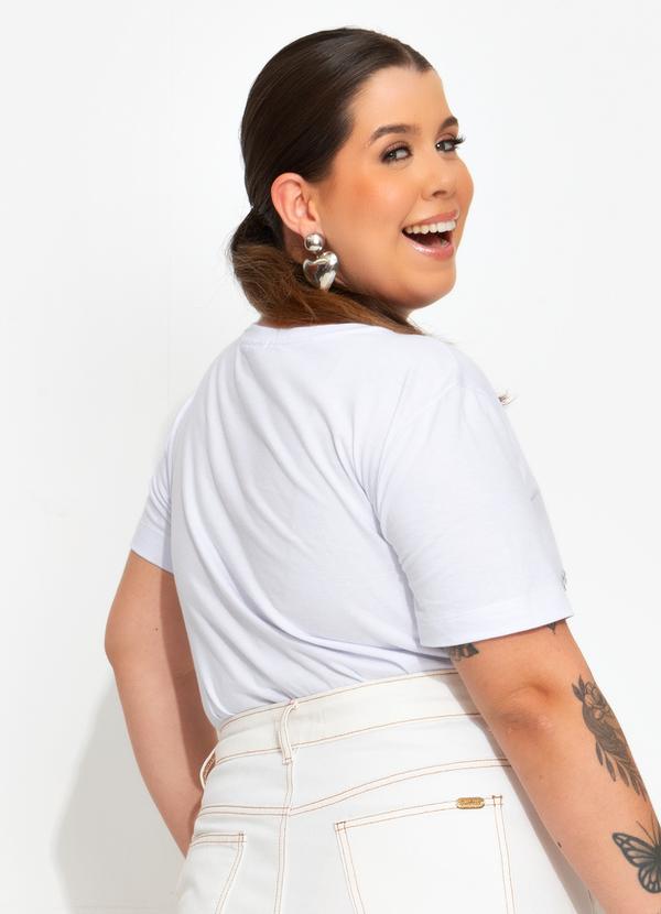 Quintess - T-Shirt Pedraria Branca em Algodão Penteado 1