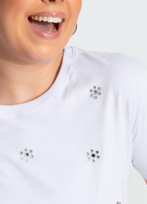 Quintess - T-Shirt Pedraria Branca em Algodão Penteado 10