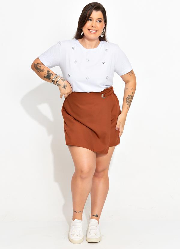 Quintess - T-Shirt Pedraria Branca em Algodão Penteado 2