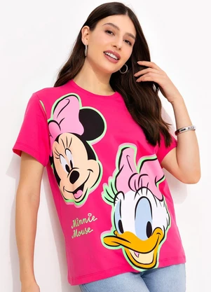 Disney - T-Shirt Pink em Malha de Algodão Penteado - DISNEY