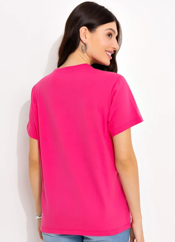 Disney - T-Shirt Pink em Malha de Algodão Penteado 2