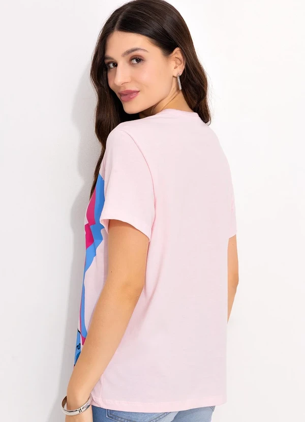 Disney - T-Shirt Rosa Claro em Malha de Algodão Penteado 2