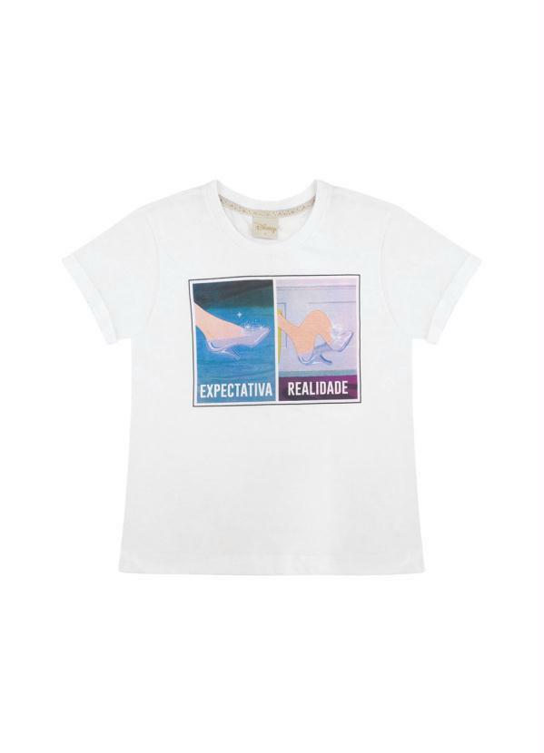 Angel - T-Shirt Sapato Cinderela Branco