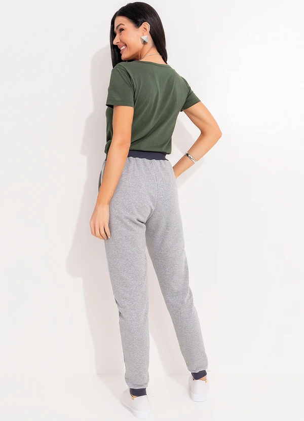 Moda Pop - T-Shirt Verde em Malha de Algodão 4