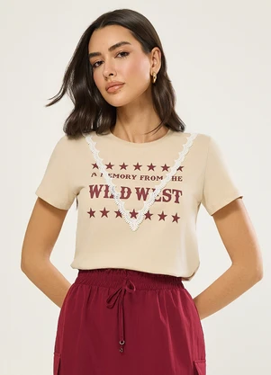 Naguchi - T-Shirt West com Renda Croissant - NAGUCHI