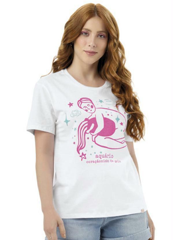 Angel - T-Shirt Zodiac Aquário Branco