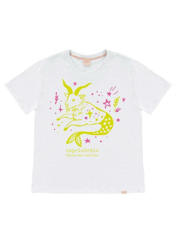 Angel - T-Shirt Zodiac Capricórnio Branco
