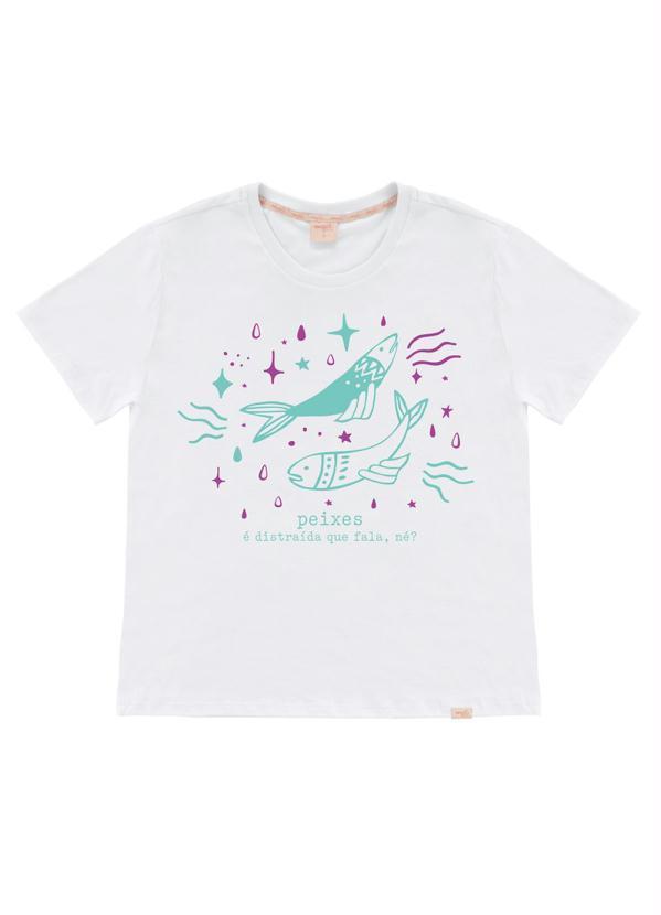 Angel - T-Shirt Zodiac Peixes Branco