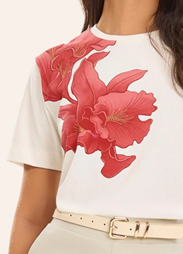 Rovitex - T- Shist Feminina Meia Malha Bege 3