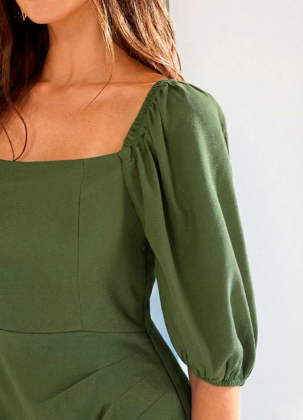 Ritmi Studio - Vestido Manga Curta com Detalhe em Pregas 3