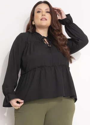 Quintess - Bata Preta em Tecido de Poliéster com Elastano - QUINTESS