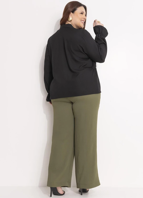 Quintess - Bata Preta em Tecido de Poliéster com Elastano 11