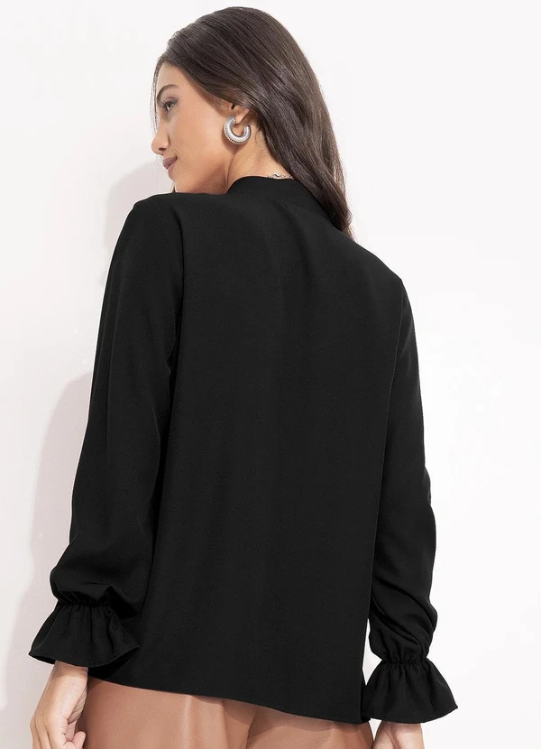 Quintess - Bata Preta em Tecido de Poliéster com Elastano 2