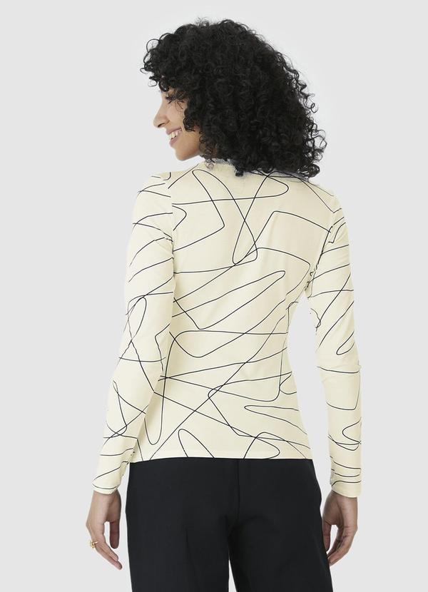 Malwee - Blusa Abstrata em Malha Bege 2
