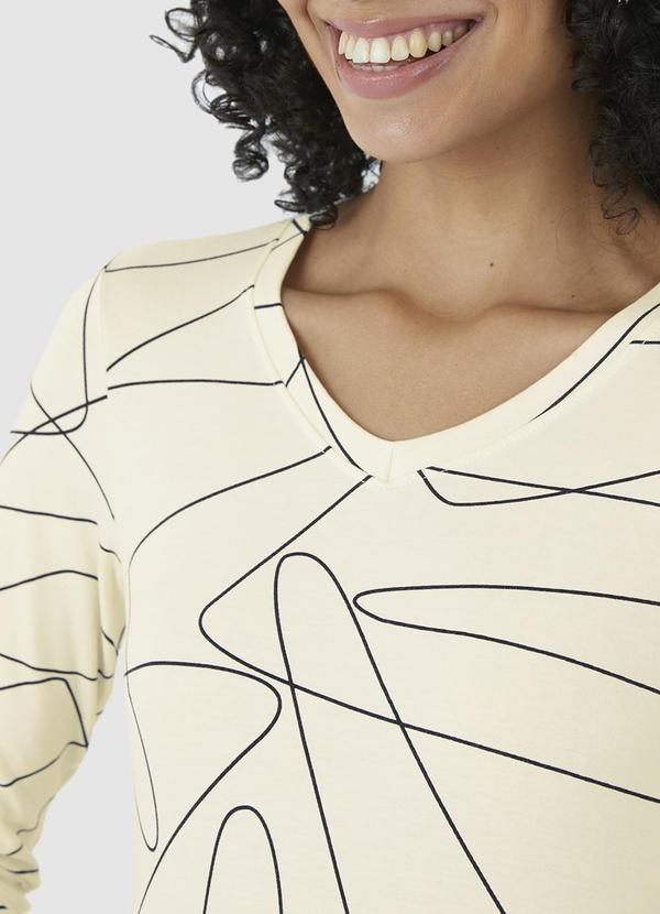 Malwee - Blusa Abstrata em Malha Bege 3