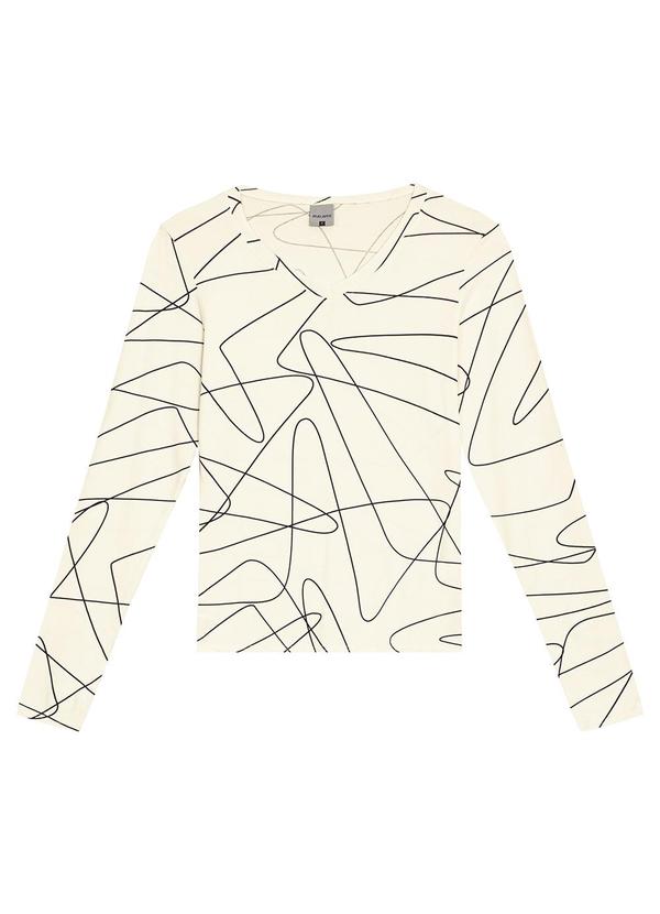 Malwee - Blusa Abstrata em Malha Bege 5