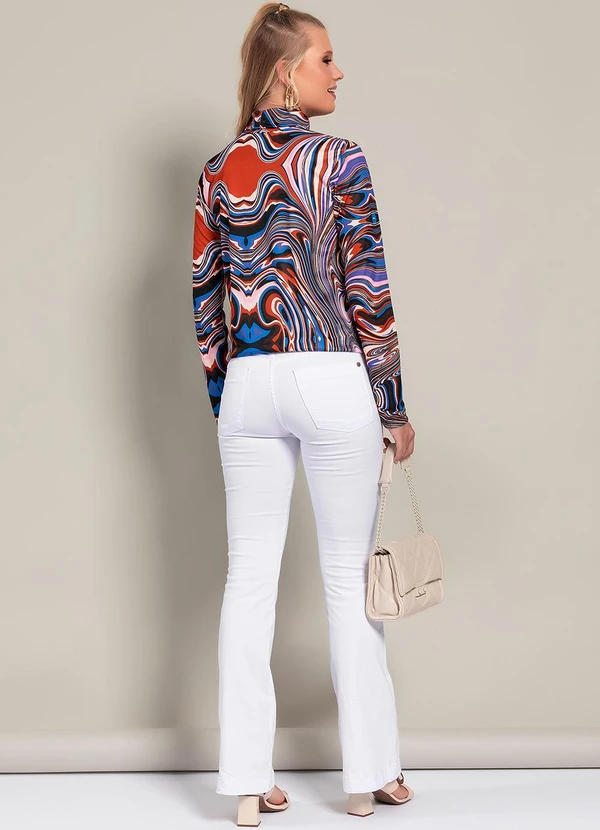 Moda Pop - Blusa Abstrato em Jersey Acetinado 4