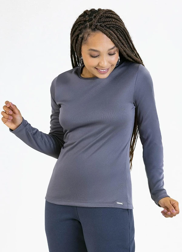 Soft Bonni - Blusa Adulto em Malha Térmica Cinza