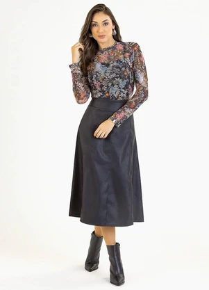 Soft Bonni - Blusa Adulto em Tule e Viscolycra Preto - SOFT BONNI