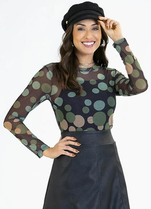 Soft Bonni - Blusa Adulto em Tule e Viscolycra Verde - SOFT BONNI