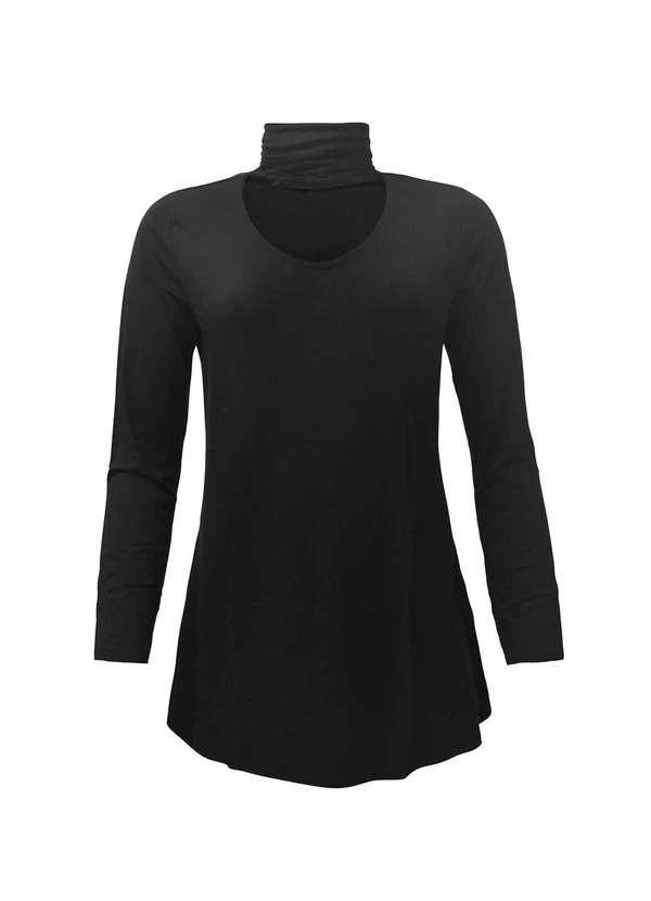 bonprix - Blusa Alongada com Gola Choker Preta 5