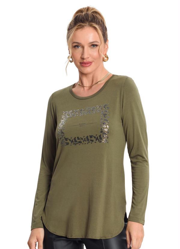 Endless - Blusa Alongada Manga Longa Verde