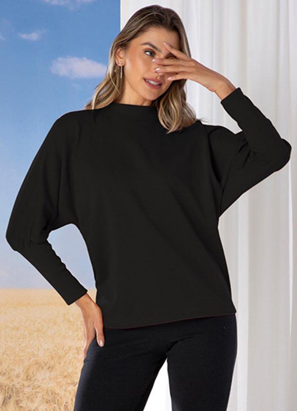 Use Modo - Blusa Ampla com Punho Ajustado Preto 1
