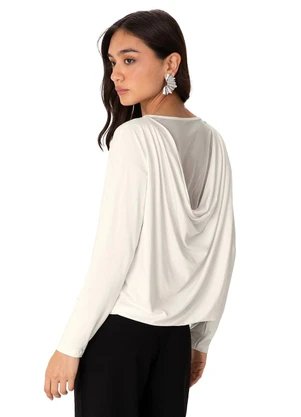 Enfim - Blusa Ampla Degagê em Viscose Off White - ENFIM