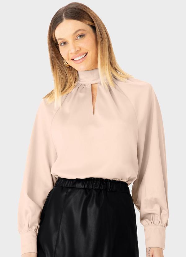 Enfim - Blusa Ampla em Cetim Bege