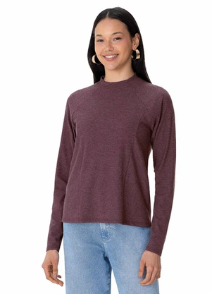 Malwee - Blusa Ampla em Malha Canelada Roxo - MALWEE