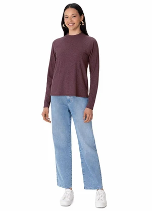 Malwee - Blusa Ampla em Malha Canelada Roxo - MALWEE
