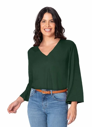 Malwee - Blusa Ampla em Moletinho Verde Esmeralda - MALWEE