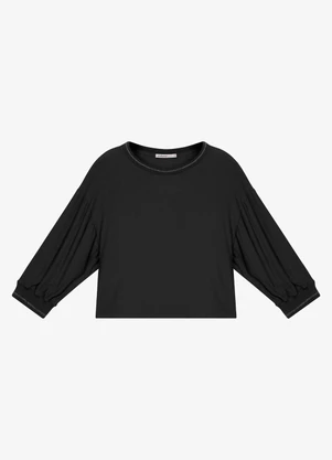Endless - Blusa Ampla Manga 3/4 Viscose Preto - ENDLESS